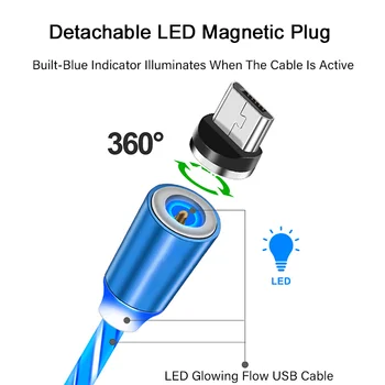 Kuma LED Valgustus Kiire Laadimine Magnet USB Type C Kaabel iPhone Huawei Samsung Magnet Kaabel Micro USB Laadija Juhe Traat