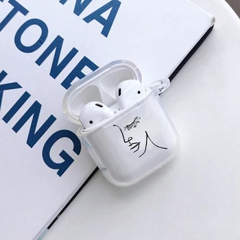Kunsti Kokkuvõte Read Kõrvaklapid Kate Apple Airpods Pro 3 Juhul Traadita Bluetooth-õhu herneid 1/2 Selge näide Vahendite Kotid
