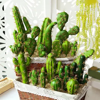 Kunstlik Cactus Roheline Taim Desktop Loominguline DIY Võltsitud Tabel Kaktus Taim Kunstlik Mahlakas Taim Cactus Kodu Kaunistamiseks 96807