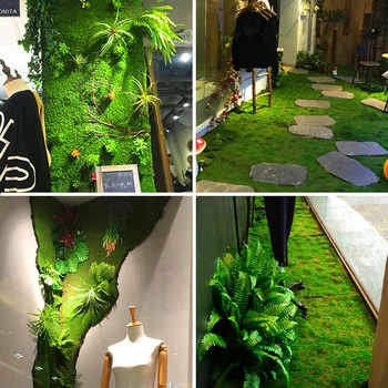Kunstlik Sambla Võltsitud Rohelised Taimed Kauplus Kodu Kaunistamiseks Aed Seina-elutuba Decor Supplies100X100cm