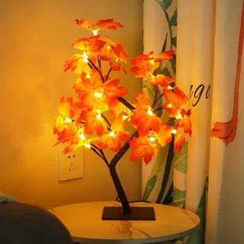 Kunstlik Sügisel Vaher Puu LED Night Light USB Tabel Lamp Jõulud Holiday Home Decoration