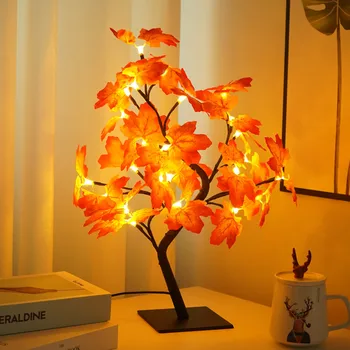 Kunstlik Sügisel Vaher Puu LED Night Light USB Tabel Lamp Jõulud Holiday Home Decoration