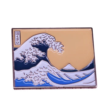 Kunstnik Hokusai, Suur Laine Kanagawa Emailiga pin kogumise Anatoomilise Süda Tee Jaapani Stiilis Klassikalise Maali Kunsti Pross 188616