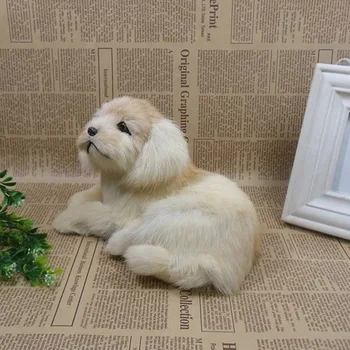 Kutsikas Simulatsiooni Nukk, Mänguasi Mini Pekingese Koer Ornament Kodu-Auto-Kontor Decor