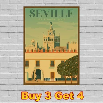 Kuulus Maailma Reisi-London Plakat Pariisi Maastiku Maali Seina Art Vintage Plakatid ja Prindib Pildi elamiseks Decor 42X30cm
