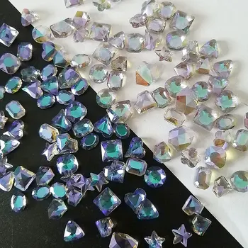 Kuum 30Pcs/100tk Mix Kuju Point PhantomPurple Crystal Klaasist Pärl Küünte AccessoriesStone 3D ja NailArt Rhinestones