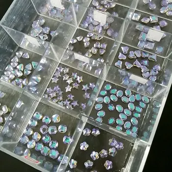 Kuum 30Pcs/100tk Mix Kuju Point PhantomPurple Crystal Klaasist Pärl Küünte AccessoriesStone 3D ja NailArt Rhinestones