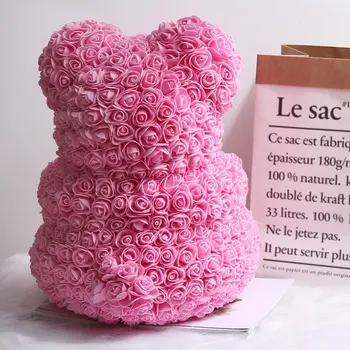 Kuum 40cm Kunstlik Roos Südame Teddy Bear Käsitöö Karu Roosid Naistele sõbrapäeva emadepäeva Pulm Kingitus Bithday
