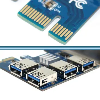 Kuum PCI Express Ärkaja Kaart PCI-E 1x kuni 16x 1 kuni 4 PCIE E5A8 3.0 Adapter Hub Kaevandaja Kordaja USB Pesa Kaevandamine Bitcoin K0Z2