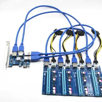 Kuum PCI Express Ärkaja Kaart PCI-E 1x kuni 16x 1 kuni 4 PCIE E5A8 3.0 Adapter Hub Kaevandaja Kordaja USB Pesa Kaevandamine Bitcoin K0Z2
