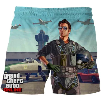 Kuum mood Meeste riided 2021 Meeste Vabaaja 3D Trükitud GTA 5 mängu Beach lühikesed Püksid must Pardal Püksid Kiire Kuiv lühikesed Püksid Naljakas Ujumistrikoo