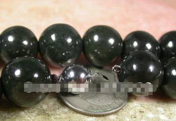 Kuum sell - Hiina Looduslik 12mm must Jade Bead ' s Kaelakee 24 tolli -Pruudi ehted tasuta shipping