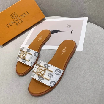 Kuum vabastamist prantsuse V VL suvel uued sussid naiste kingad, pehme nahk top luksus standard tootmine trahvi pakend
