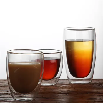 Kuumakindel Kahekordse Seina Klaasist Tassi Tee Kohv Õlu Tassi Selge Klaasid Läbipaistvad Kruus Drinkware