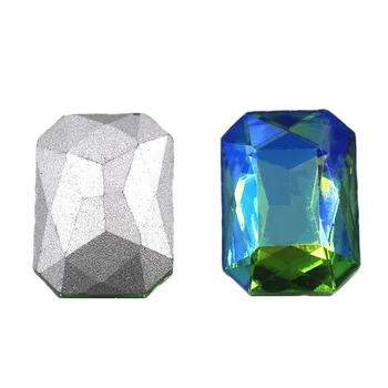 Kvaliteetne AB värv 10x14/13x18mm kristall klaas Kandiline Octagon kuju õmble kive DIY Nail Art
