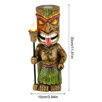 Käsitsi Maalitud Vaik Kuju Vana Maya Tiki Totem Holding Tõrvik Skulptuur Väljas Aed Figuriin Õue Kunsti Ornament