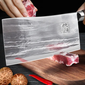 Käsitsi sepistatud luu raiumine kirves lihunikunoad spetsiaalne nuga lõikamiseks suur luud luu nuga chef special noad Tang Nuga 5CR15MOV 77091