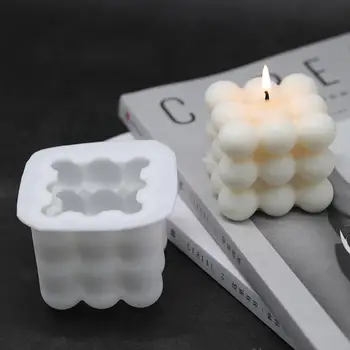 Käsitsi valmistatud 3D Silikoon Cube Küünal Hallituse DIY Vaha Küünla Hallituse Aroomiteraapia Krohv Magustoit Juustukook küpsetamine Hallituse Kaunistused