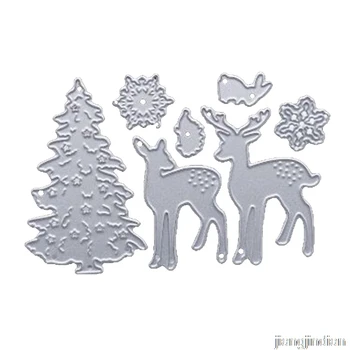 Käsitöö Metalli Lõikamine Sureb Katkesta Sureb Hallitus Jõulud Deer Puu Lumehelves Külalisteraamatusse Paber Käsitöö Nuga Hallituse Tera Punch Šabloonid 2021