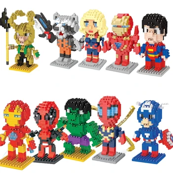 Kättemaksu kangelase iseloomu Thanos Hulk Venom Spider-Man LNO mini mini plug assamblee loominguline puzzle plastikust mänguasi ehitusplokk dol 66476