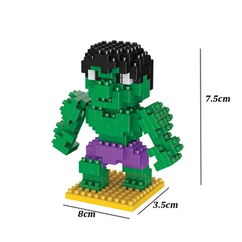Kättemaksu kangelase iseloomu Thanos Hulk Venom Spider-Man LNO mini mini plug assamblee loominguline puzzle plastikust mänguasi ehitusplokk dol