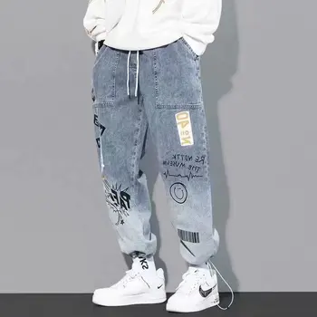 Kõrge kvaliteet Mood Meeste Cargo püksid Hip-Hop Trend Streetwear Sörkimine Püksid Meeste Vabaaja Elastne Vöökoht Meeste Rõivad-Püksid 1292