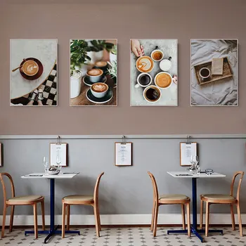 Köök Dekoratsioon Latte Lõuendile Maali Kohvi Plakat Seinamaaling Magustoit Kohvik Restoran Lounge Pilt Magamistoas Seina Art Teenetemärgi