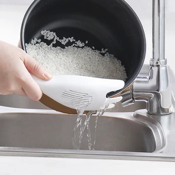 Köök riisi pesemine seade ei tee haiget käed leibkonna plastikust riisi pesemine lusikas multi-function riisi pesemine vahend TSLM1