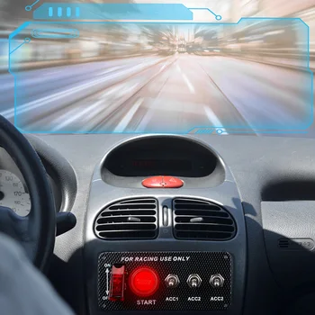 LED-Lüliti Lülitab Võidusõidu Auto Mootori käivitamine nupust Carbon Fiber Auto tarvikud 12V LED süüteluku Paneel