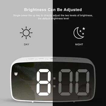 LED Peegel Digital MINI Äratuskell Snooze Tabel Kell Ärkate Üles, Mute Kalender Juhitava Elektroonilise Desktop kellad Kodu Kaunistamiseks