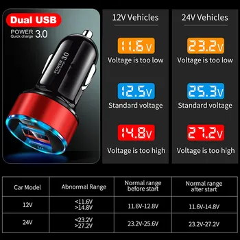 LED QC 3.0 Kiire Laadimine 4.0 3.0 Kiire Laadimine Auto Telefoni Laadija Xiaomi mi9 Huawei P30 P20 USB Laadija Iphone 11 X 7 8 P