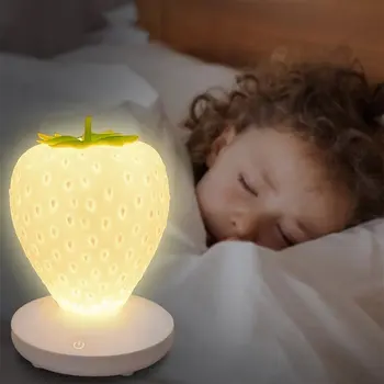LED Strawberry Night Light Touch Juhitava Silikoon Nightlight USB Öö Lamp Baby Lapsed, Lapsed Kingitus Magamistuba Teenetemärgi