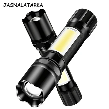 LED Taskulamp Elektrilised Tõrvik USB Laadida Väljas Valgust Telkimine Ultra Bright Veekindel Zoom COD Pool Kaasaskantav Flash Lamp SD018