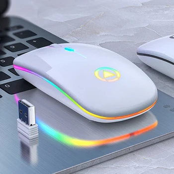 LED Taustavalgustusega Ergonoomiline Gaming Mouse Juhtmeta Hiir, Bluetooth RGB Laetav Juhtmeta Arvuti Hääletu Mause Laptop ARVUTI