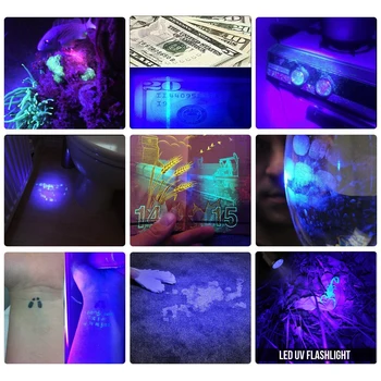 LED-UV-Taskulamp torch 395nm Lilla-Violetne Valgus linterna UV-Uv-Blacklight-Detektor, Koera Uriini, Pet Peitsi poolt AAA