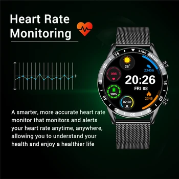 LIGE Uus Smart watch Meeste Südame löögisagedus, vererõhu Seire Täielikult puutetundlik ekraan sport Fitness vaadata Android, iOS Nutikas Vaadata