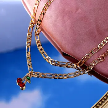 LIHTSALT TUNNEN 2Pcs/Set Mood Kirss Crystal Anklet Naiste Kulla Värvi Metallist Reguleeritav Anklet Jalgsi Paljajalu Sandaalid Ehted
