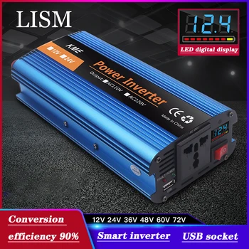 LISM DC 12V 24V AC 220V 300W 500W 1000W 2000W 50HZ60HZ Modified Sine Wave Inverter Pinge Converter with LED Digitaalne näidik