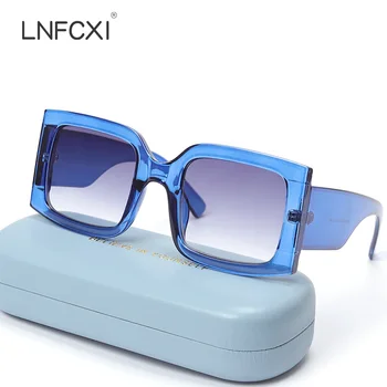 LNFCXI Vintage Päris Ristkülik Naiste Päikeseprillid Ins Populaarne Mood Sinise Valguse Tee Prillid Meestele Trendid päikeseprillid Tooni UV400