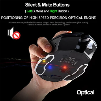 LOL Laetav X8 Traadita Vaikne LED-Taustvalgustusega USB Optiline Ergonoomiline Gaming Mouse Usb Hiir