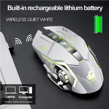 LOL Laetav X8 Traadita Vaikne LED-Taustvalgustusega USB Optiline Ergonoomiline Gaming Mouse Usb Hiir