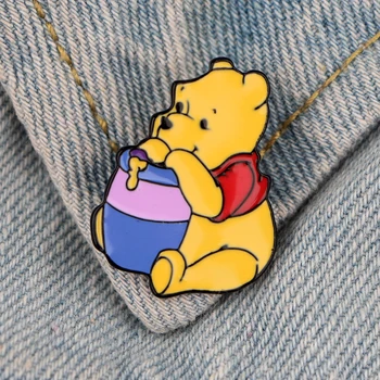 LT836 Anime Pooh Karu Ikoonid Armas Emailiga Pin Badge Karikatuurid Krae Revääri Pin Seljakott Teenetemärgi Ehted Lastele Kingitused