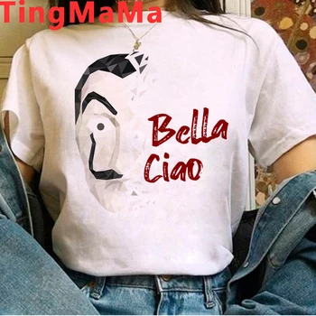 La Casa De Papel Raha Heist Bella Tere Maja Paber tshirt t-särk naiste 2021 riided suvel top esteetiline 46243