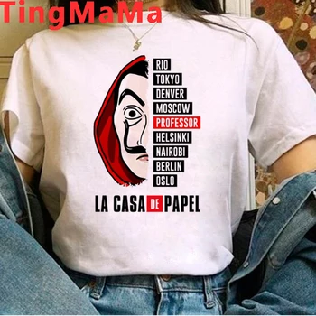 La Casa De Papel Raha Heist Bella Tere Maja Paber tshirt t-särk naiste 2021 riided suvel top esteetiline