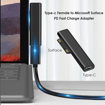 Laadimine Power Adapter C-Tüüpi toiteplokk USB-C Tüüpi Naine PD Converter Ühenduspesa Surface Pro 3 4 5 6