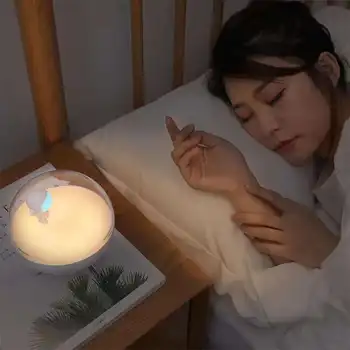 Laadimise taimer magamisega muusika öö, valgus magamistuba cartoon astronaut laste voodi kõrval laua lamp dekompressiooni magada abi