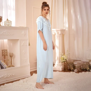 Lady vabaaja pajama high-end viie-punkti varrukas pikk pajama pits kodus riideid pits õmblemine kleit rasedatele naistele pajama sleepwear