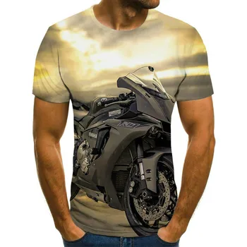 Lahe võidusõidu graafika-meeste mootorratta 3D trükitud T-särk, moodsad casual punk T-särk ja pluss suurus streetwear uus 2021