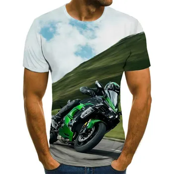 Lahe võidusõidu graafika-meeste mootorratta 3D trükitud T-särk, moodsad casual punk T-särk ja pluss suurus streetwear uus 2021
