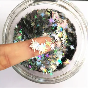 Laser Silver Üliõhukesed Star Flower Ükssarvik Südame Kirja Dot Kuju Küüned Glitter Litrid Küünte Diy Keha Maali Kunst Decor 8g